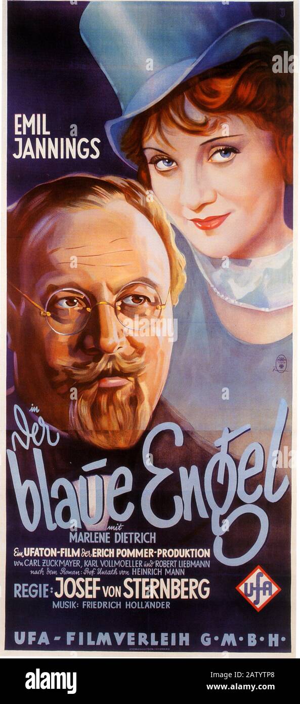 1930 , ALLEMAGNE : l'affiche originale du film allemand pour L'ANGE BLEU ( l'angelo azzurro ) par Josef Von Sternberg , avec Marlene Dietrich et Emil J Banque D'Images