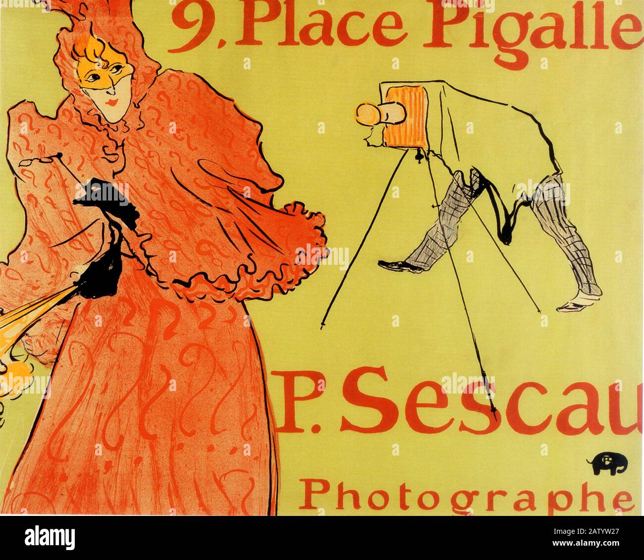 Le célèbre peintre français Henry de TOULOUSE - LAUTREC ( 1864 - 1901 ) : affiche publicitaire ' le photographe Sescau ' ( 1894 ) lithographie - FOTOGR Banque D'Images