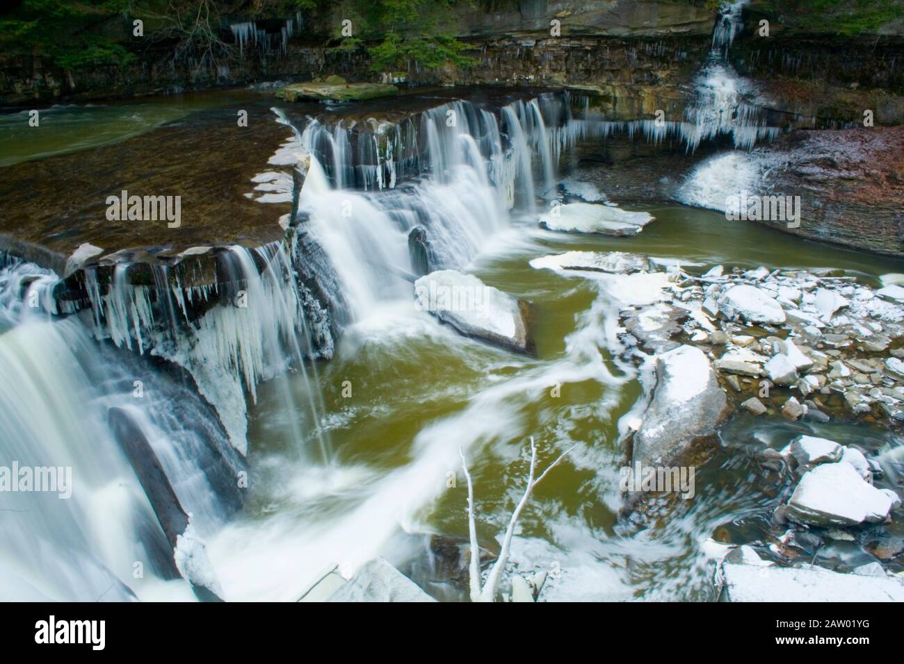 Great Falls De Tinkers Creek, Bedford, Ohio Banque D'Images