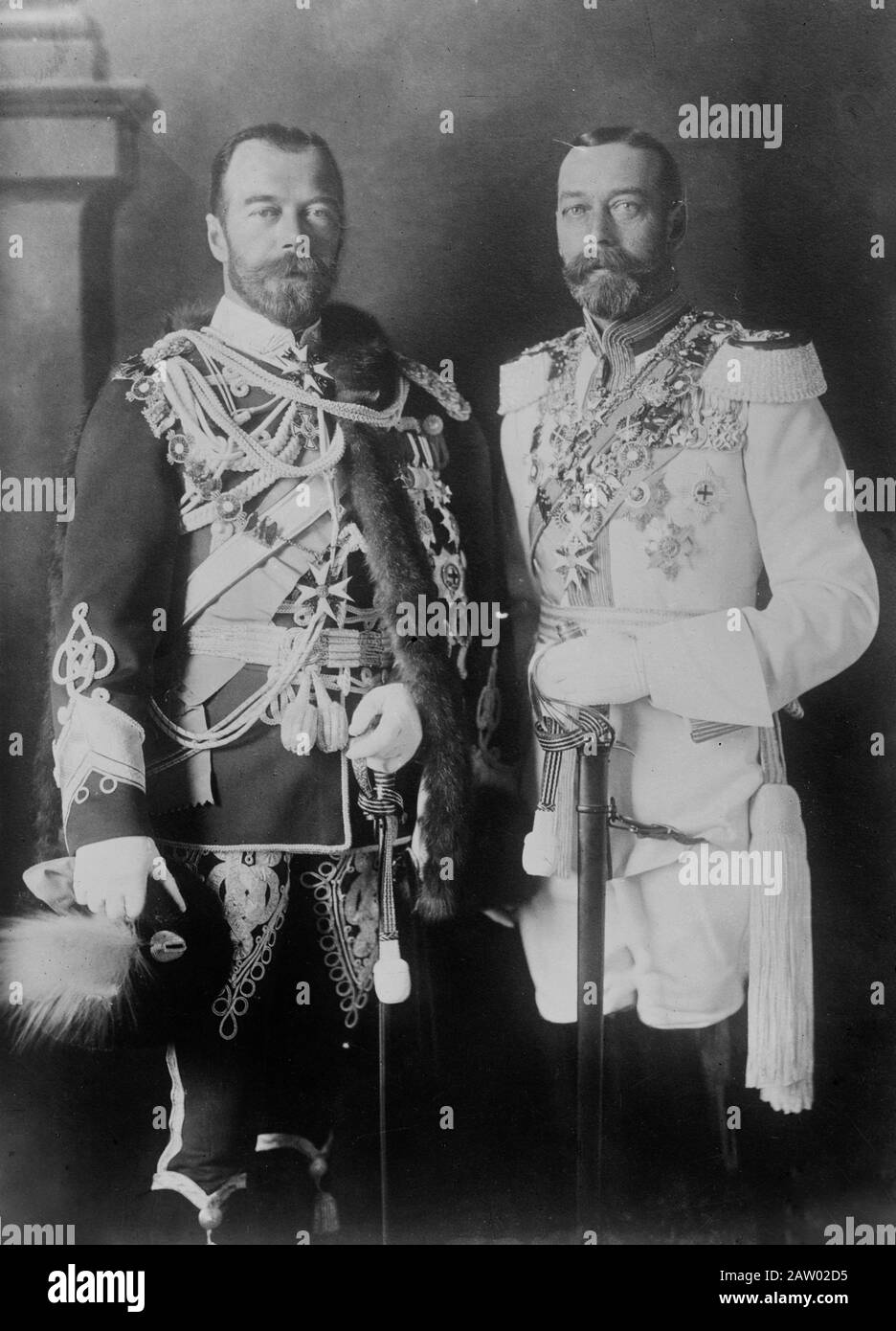 Czar Nicolas II de Russie (1868-1918) et le roi George V de Grande-Bretagne (1865-1936) Banque D'Images