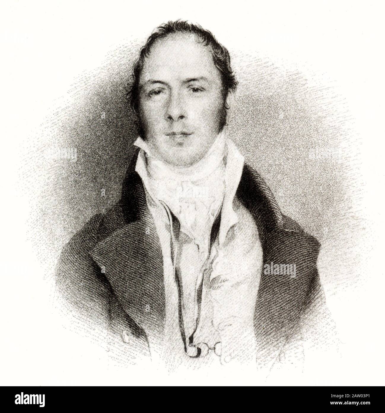 L'écrivain anglais Matthew Gregory LEWIS ( 1775 - 1818 ) , auteur du roman gothique ' The Monk ' ( 1796 ) , envraving d'un portrait de G. H. Harlowe Banque D'Images