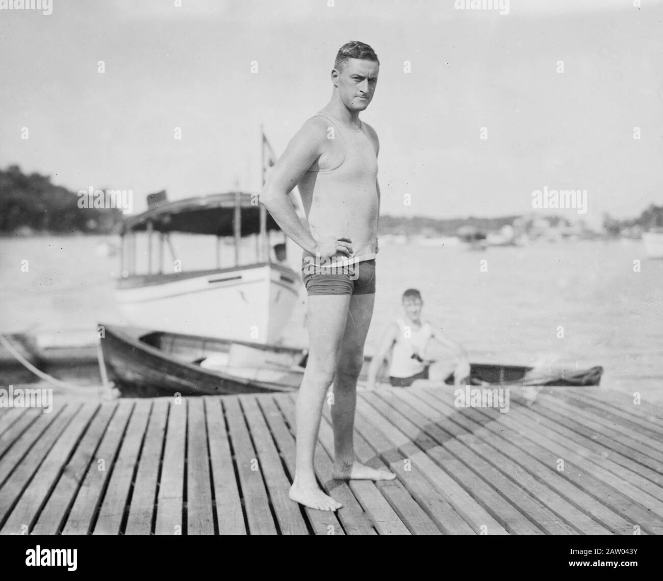 Leo Joseph 'Budd' Goodwin (1883-1957), nageur freestyle, plongeur et joueur de water-polo, médaillé aux Jeux olympiques d'été de 1908 Banque D'Images