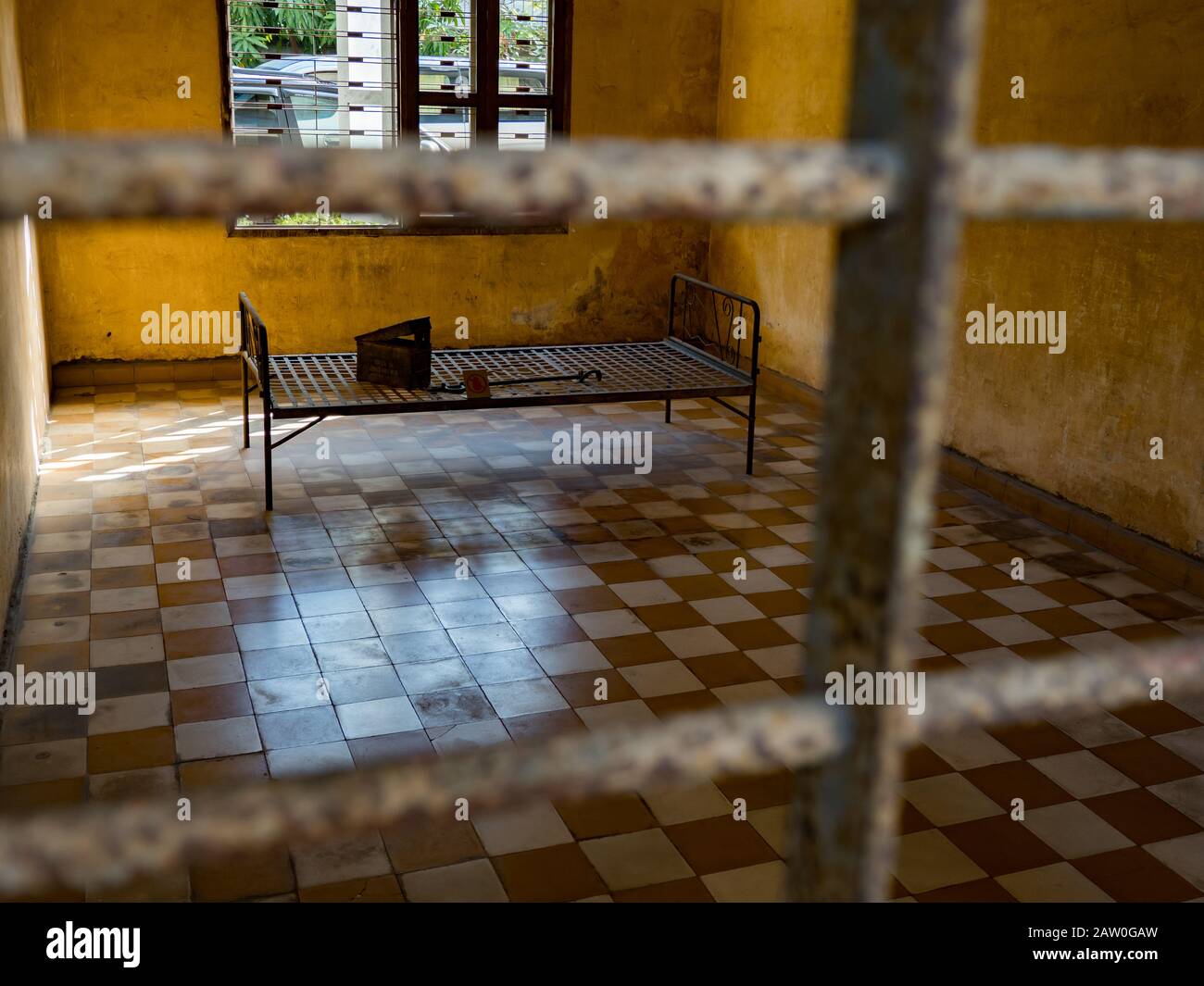 La prison de la chambre de torture des Khmers rouges de Phnom Penh au Cambodge Banque D'Images