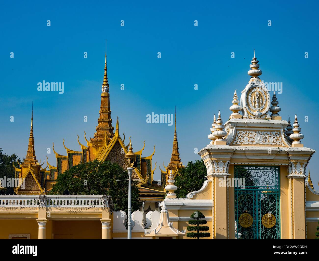 Le palais royal de la capitale Phnom Penh, Cambodge Banque D'Images