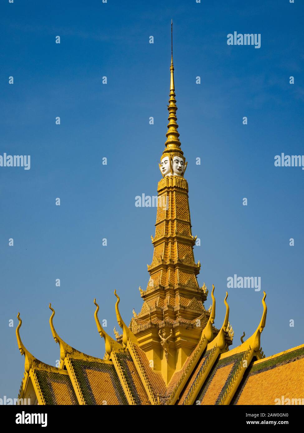 Le palais royal de la capitale Phnom Penh, Cambodge Banque D'Images