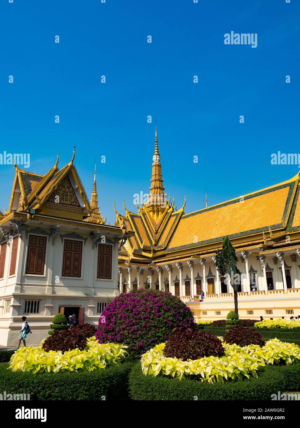 Le palais royal de la capitale Phnom Penh, Cambodge Banque D'Images
