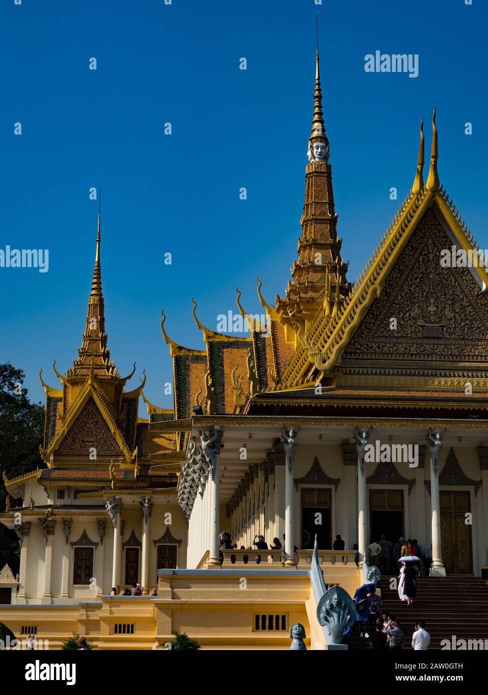 La salle du trône du palais royal des Khmers à Phnom Penh Cambodge Banque D'Images