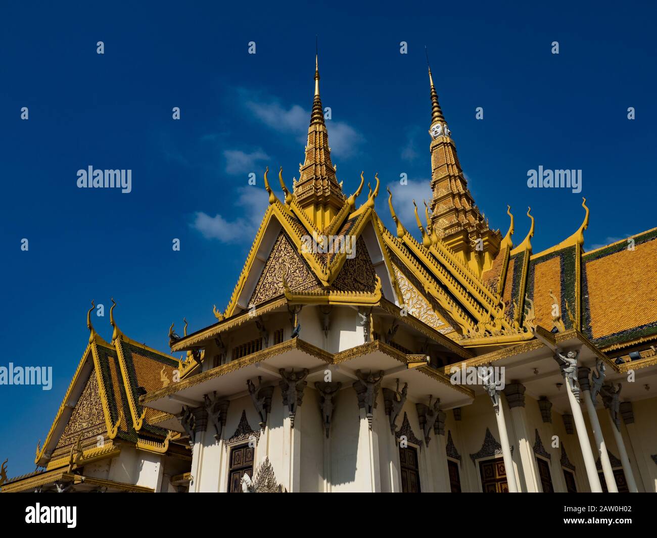 La salle du trône du palais royal des Khmers à Phnom Penh Cambodge Banque D'Images