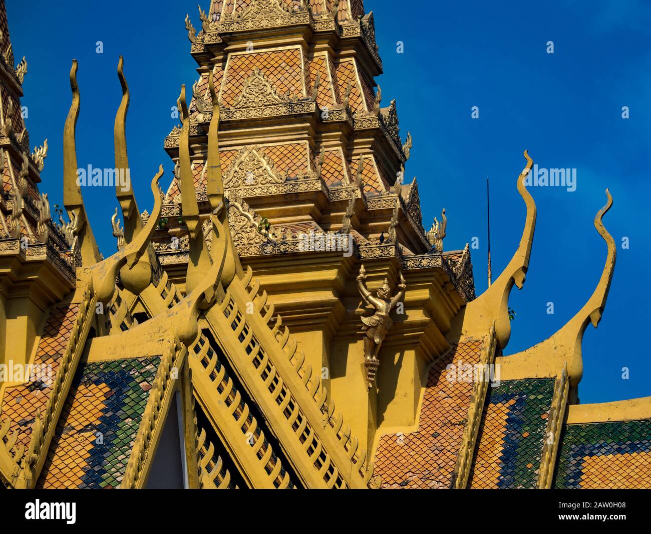 La salle du trône du palais royal des Khmers à Phnom Penh Cambodge Banque D'Images