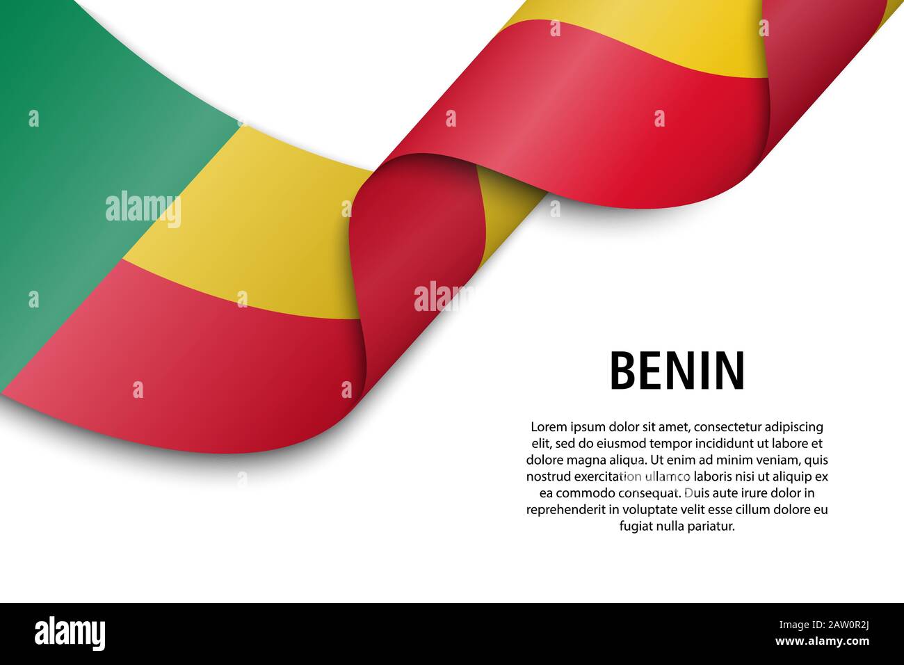 Forme un ruban ou une bannière avec un drapeau du Bénin. Modèle pour la conception de l'affiche de la fête de l'indépendance Illustration de Vecteur Forme un ruban ou une bannière avec un drapeau du Bénin. Modèle pour la conception de l'affiche de la fête de l'indépendance Illustration de Vecteur