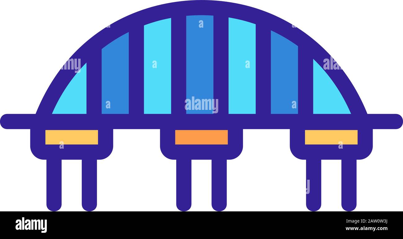 Vecteur d'icône de pont. Illustration du symbole de contour isolé Illustration de Vecteur