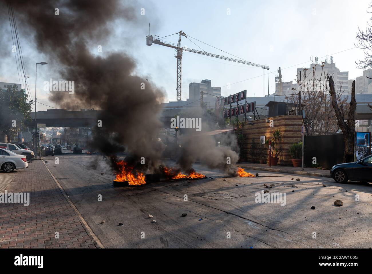 Manifestations au Liban contre le gouvernement Banque D'Images