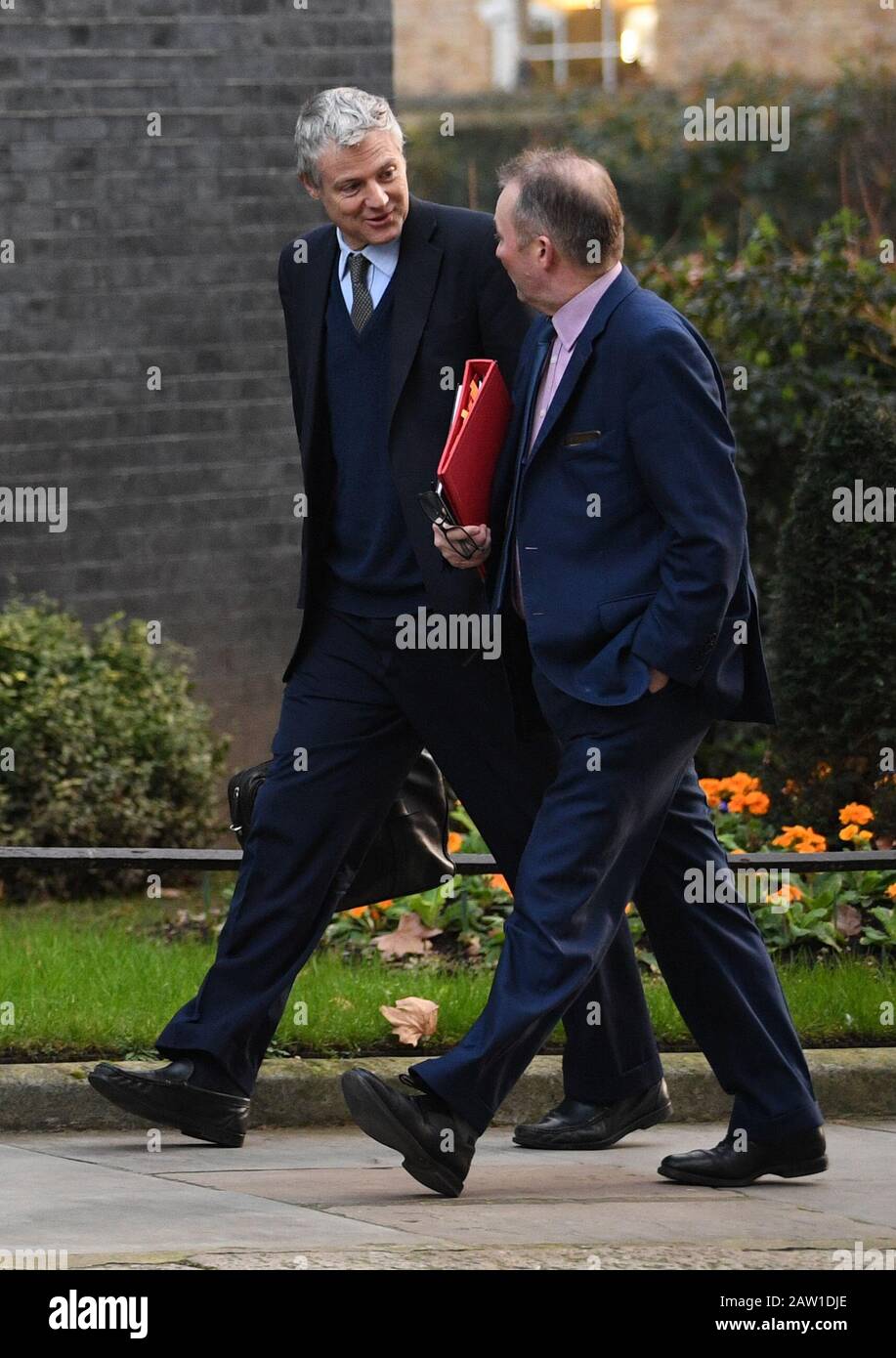 (De gauche à droite) le ministre Defra Lord Zac Goldsmith et le secrétaire gallois Simon Hart arrivent pour une réunion du cabinet au 10 Downing Street, Londres. Banque D'Images