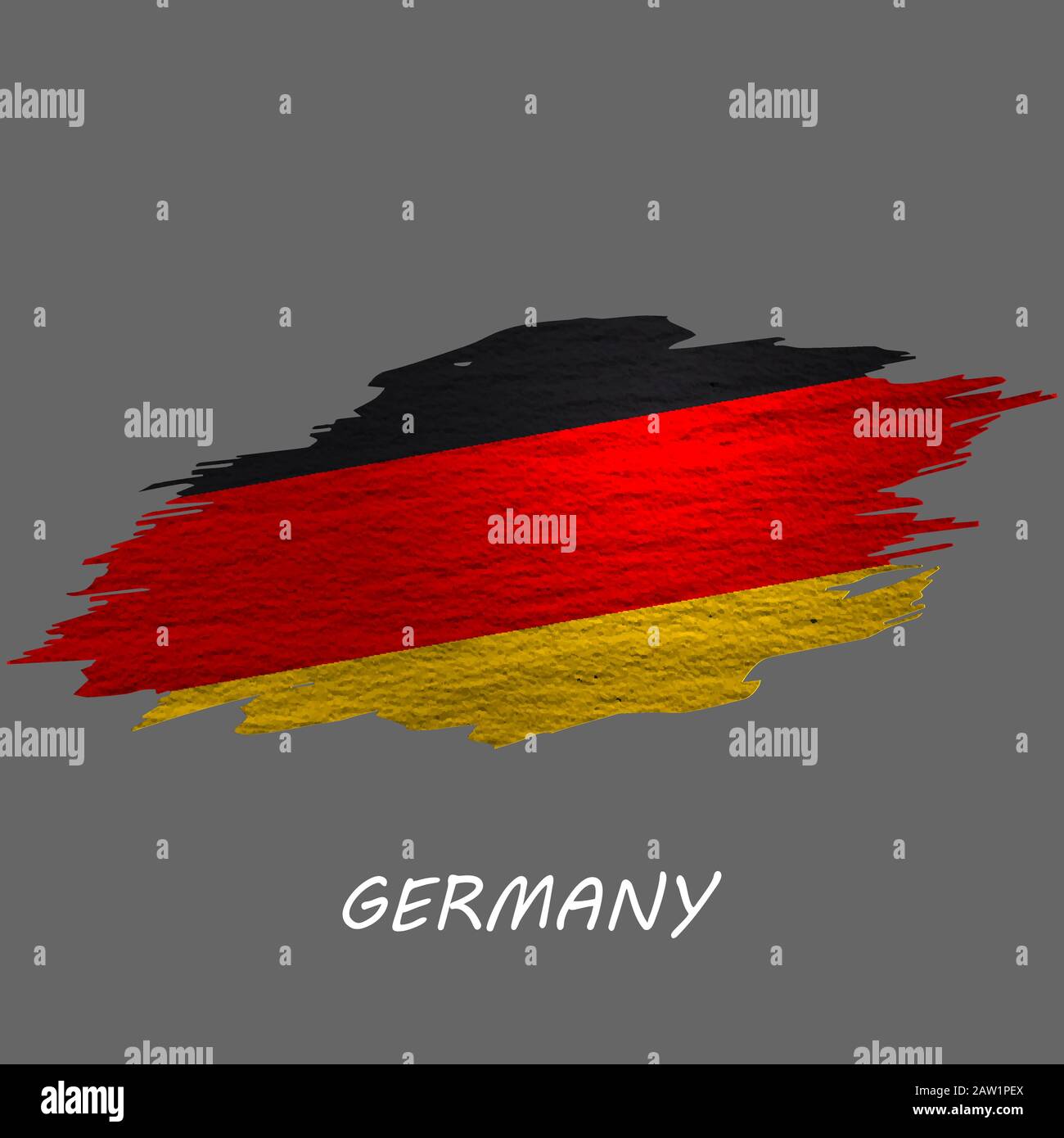 Drapeau de style Grunge d'Allemagne. Fond de contour de pinceau Illustration de Vecteur