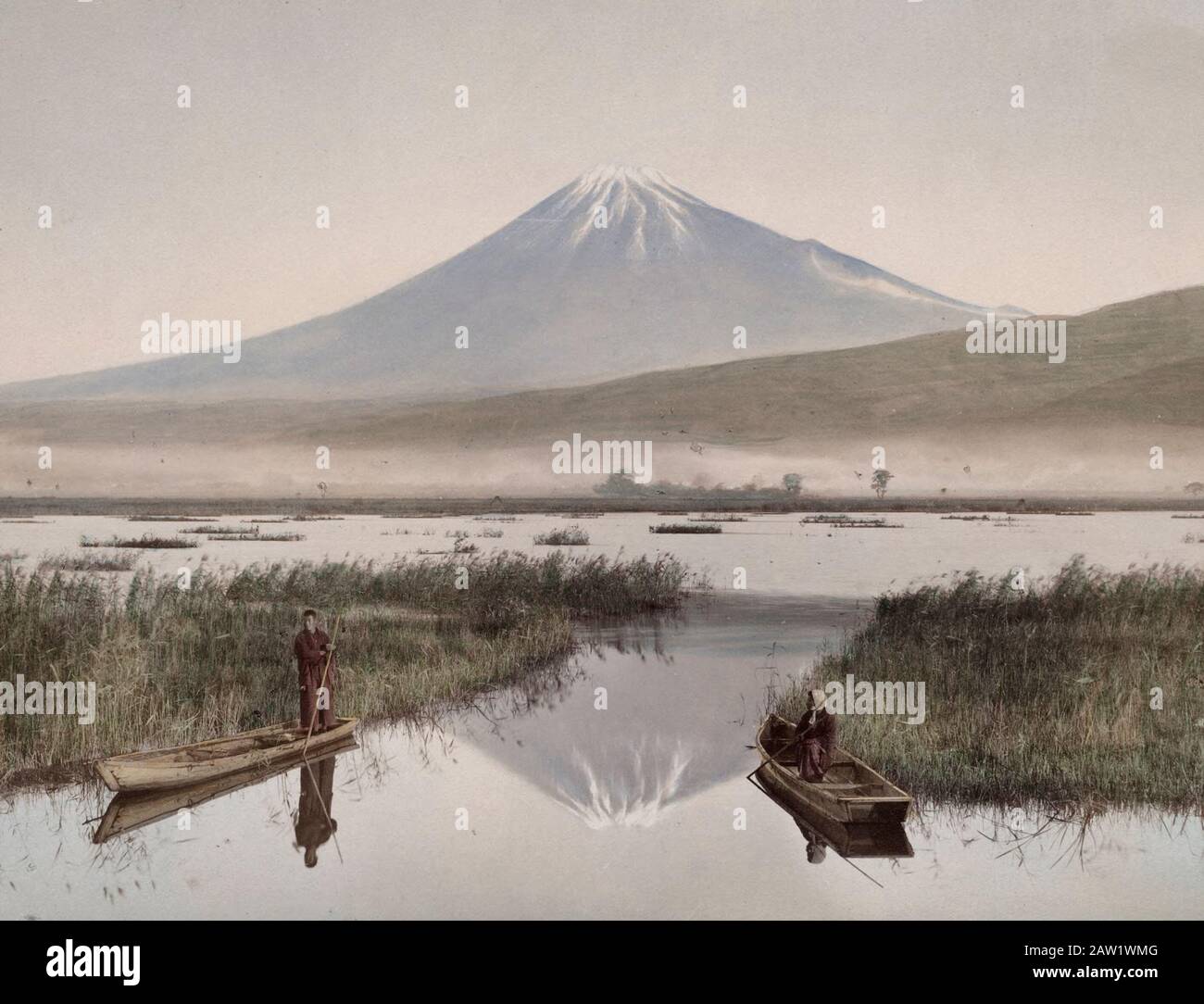 Mont Fuji vu de Kashiwabara dans les années 1800 Banque D'Images