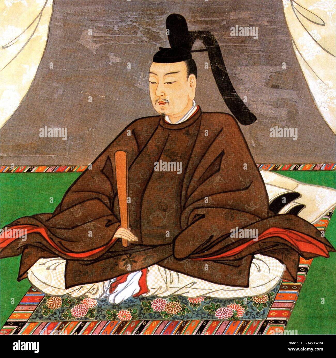 Portrait de l'empereur japonais Montoku - Moyen-Orient Edo période Banque D'Images