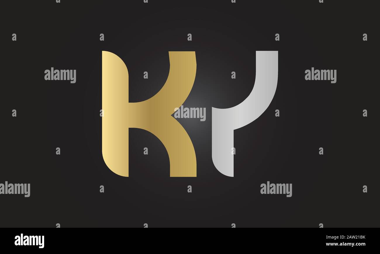 Modèle vectoriel de conception de logo KY de l'alphabet initial. Lettre Abstraite Logo Lié Ky Illustration de Vecteur