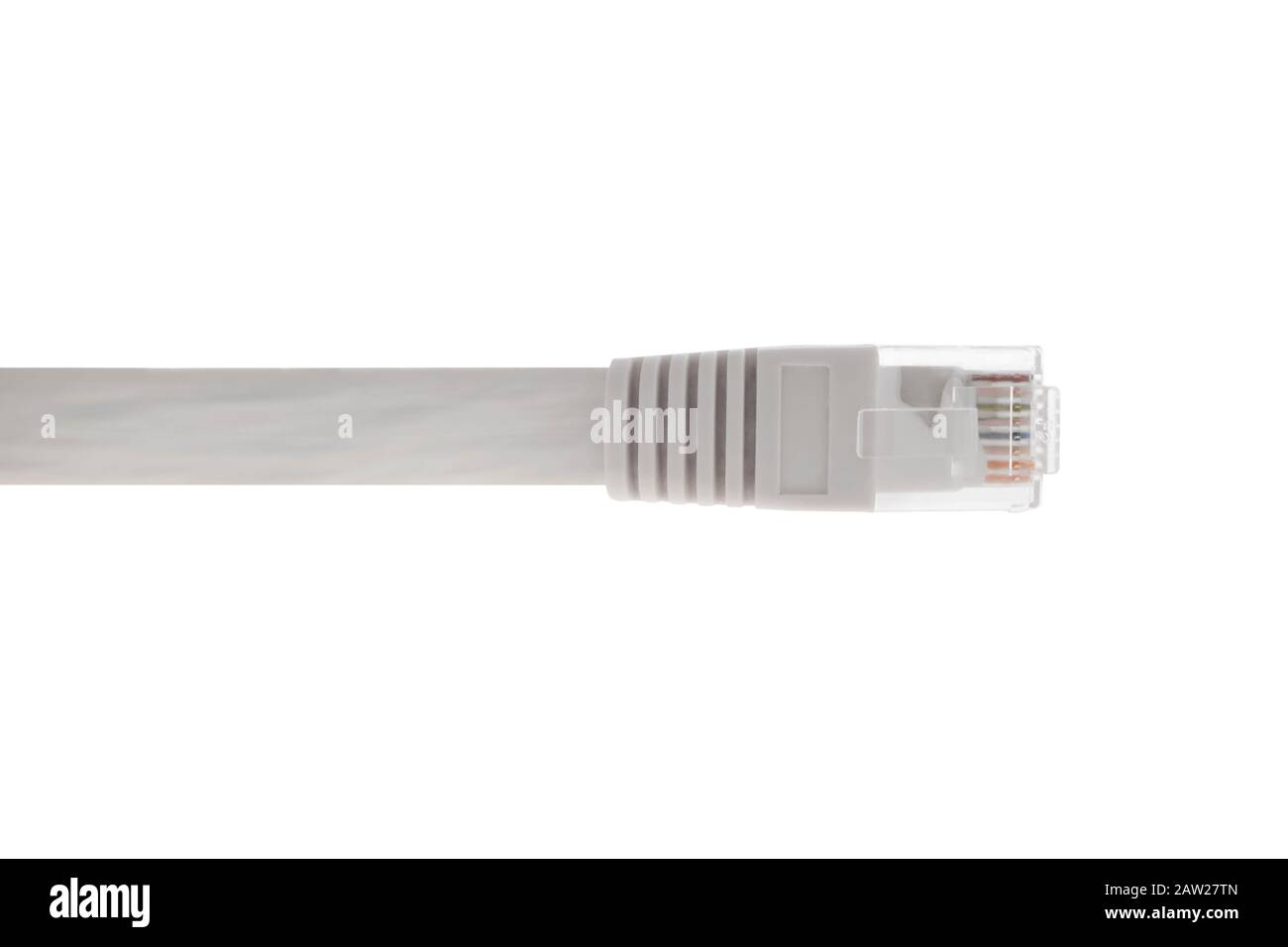 Câble Ethernet sur fond blanc Banque D'Images