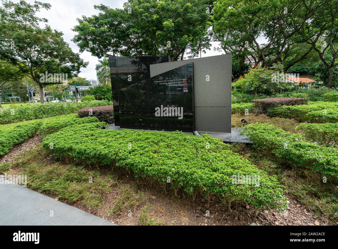 Singapour. Janvier 2020. Mémorial aux victimes de Konfrontasi dévoilé près de MacDonald House Banque D'Images