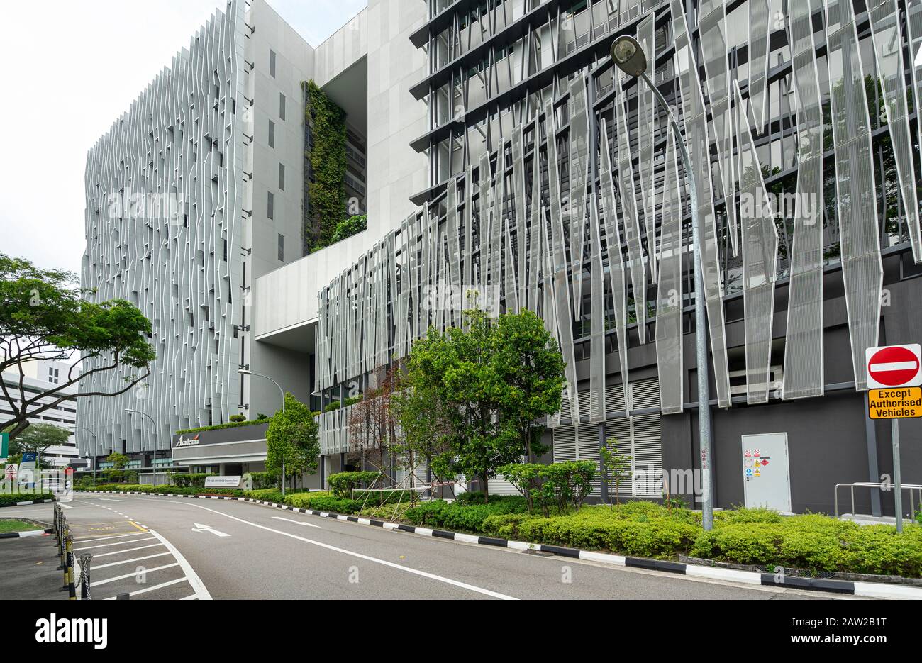 Singapour. Janvier 2020. Vue externe du bâtiment du campus de l'Academia SGH au Centre médical académique Banque D'Images