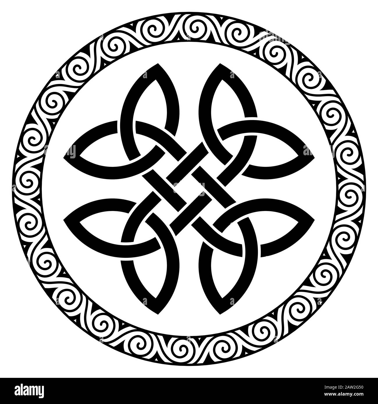 Conception Celtique Ronde Ancienne. Nœud celtique, mandala Illustration de Vecteur
