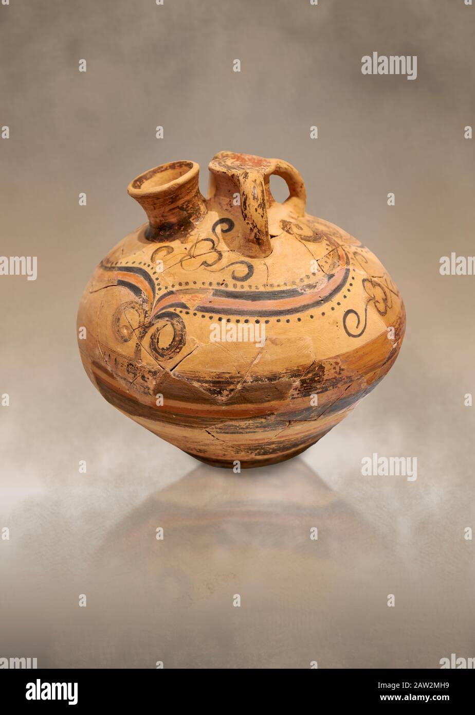 Minoan décoré de bocal à agitation, Malia Palace 1600-1450 av. J.-C.; Musée archéologique d'Héraklion. Banque D'Images