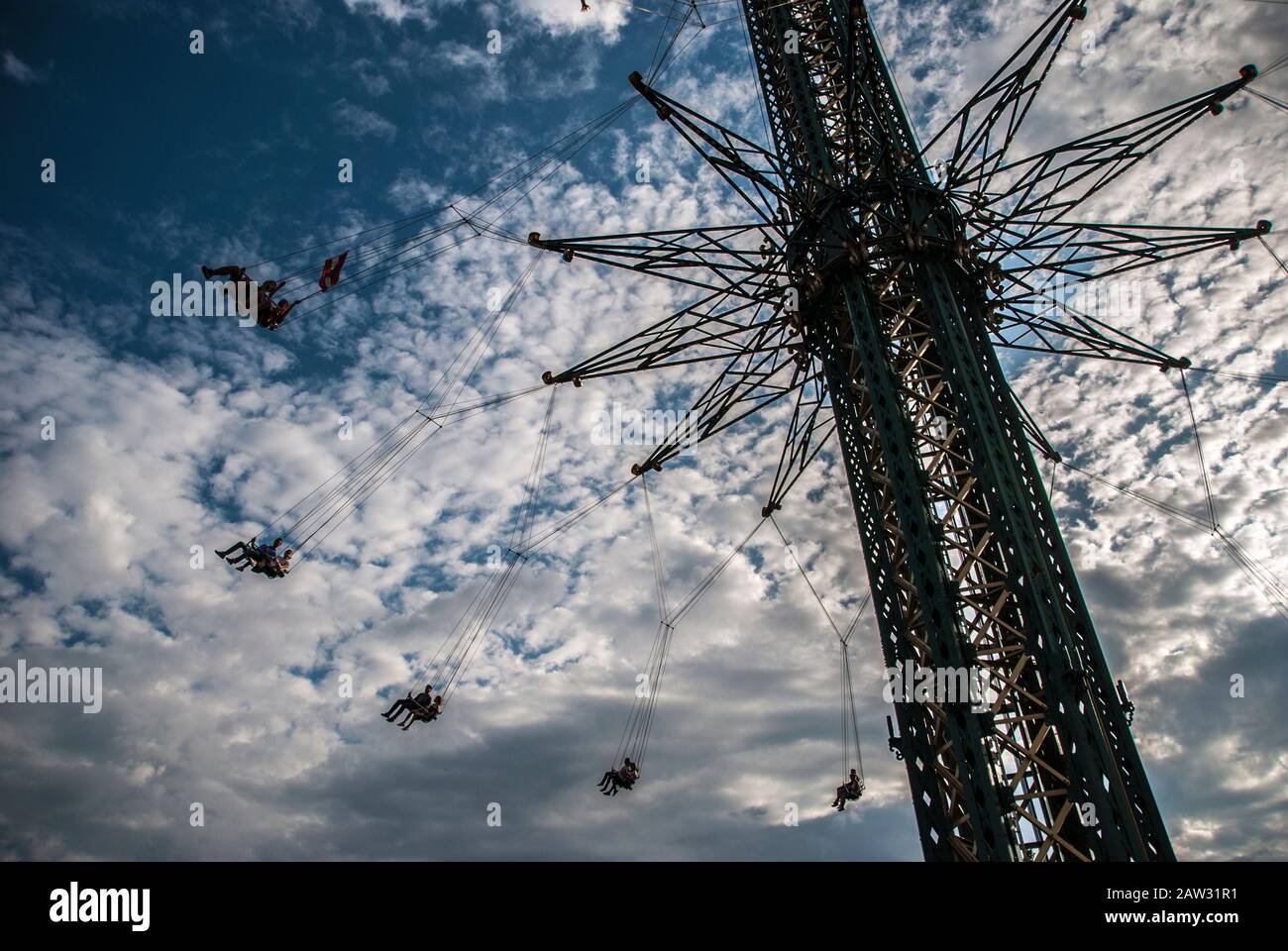 PRATER VERTICAL, Vienne, Autriche, 2019, 18 août : Le parc d'attractions historiques à Vienne, Autriche, Europe Banque D'Images