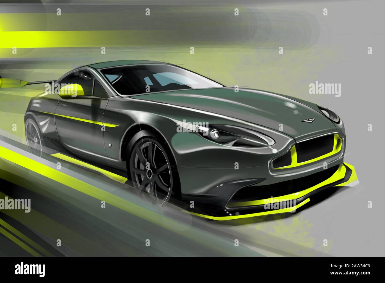Illustration numérique Aston Martin GT8 Banque D'Images