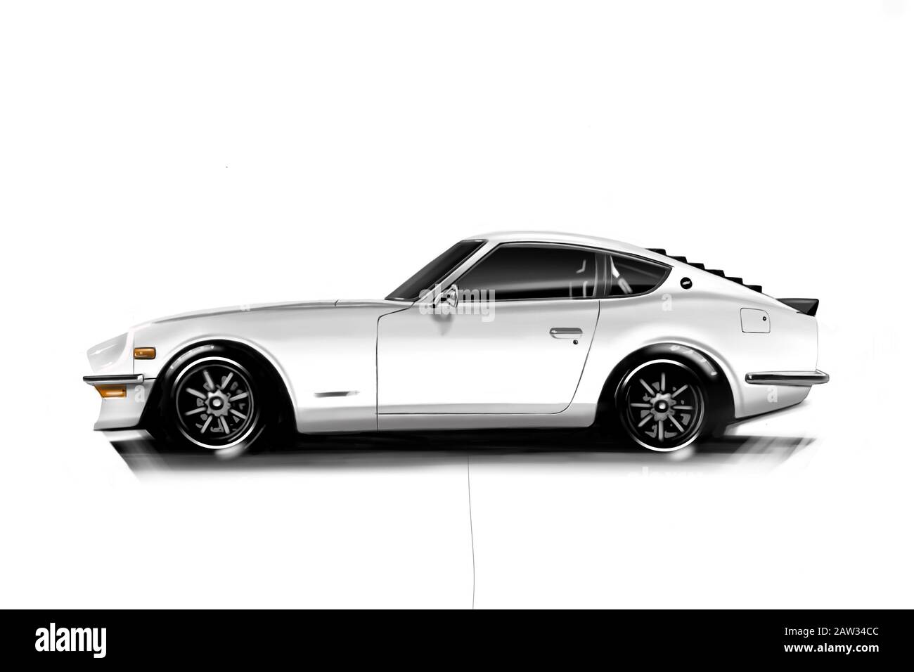 Illustration d'art numérique Datsun 240 z Banque D'Images