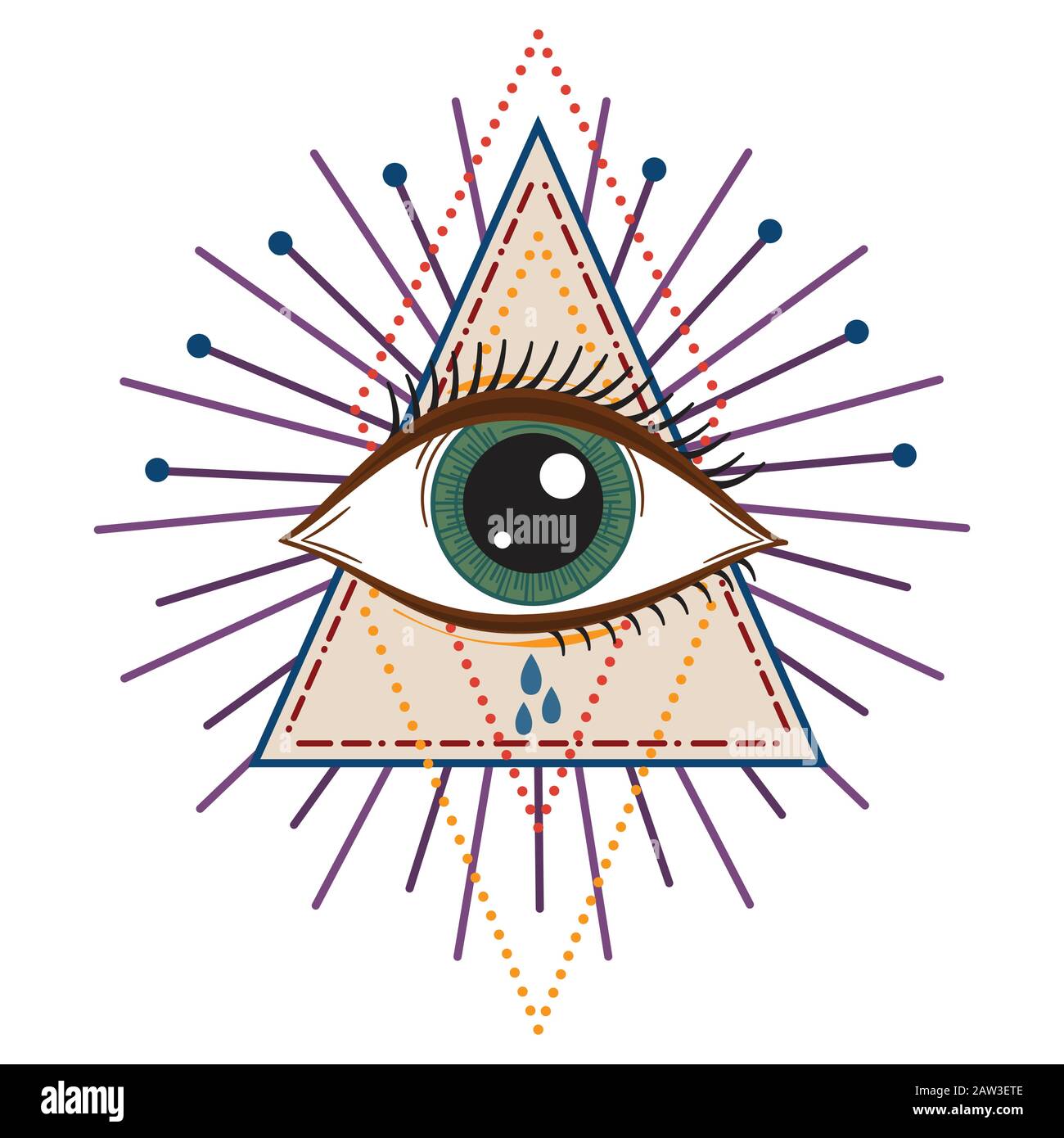 Illustration vectorielle d'un occulte Ou d'un œil masonique Illustration de Vecteur