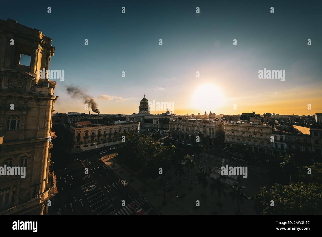 Centre de la Havane avec vue sur le Capitole Banque D'Images