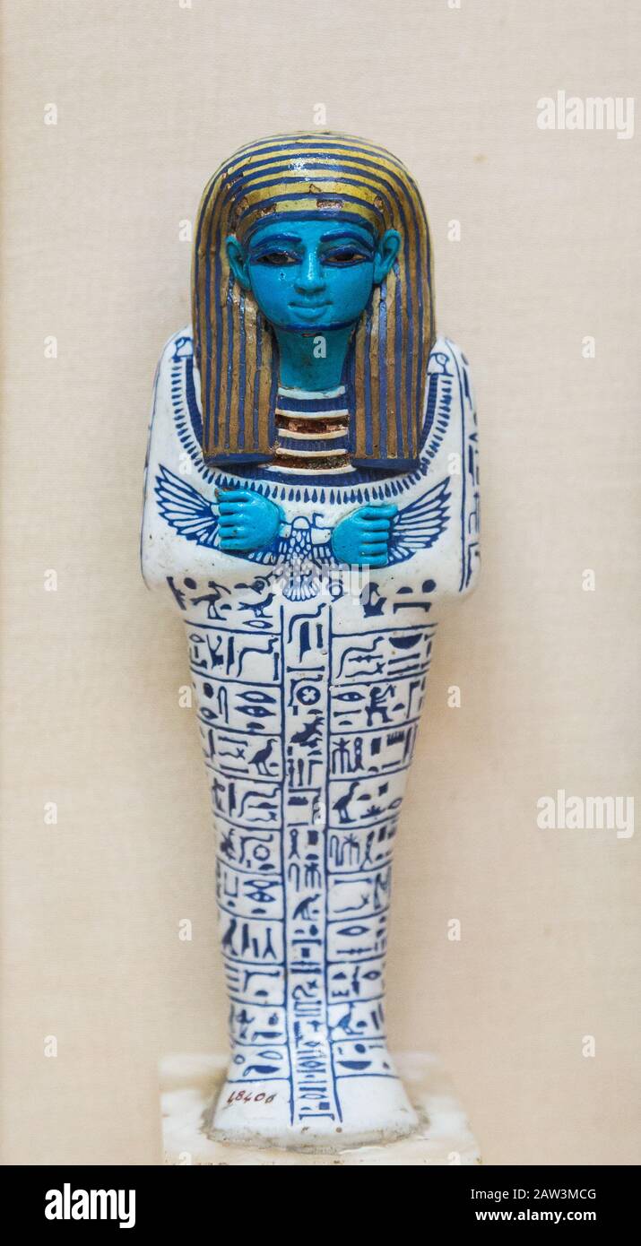Egypte, le Caire, Musée égyptien, ushebti du vizier Ptahmose, la foi. Trouvé à Abydos, 18ème dynastie. Banque D'Images