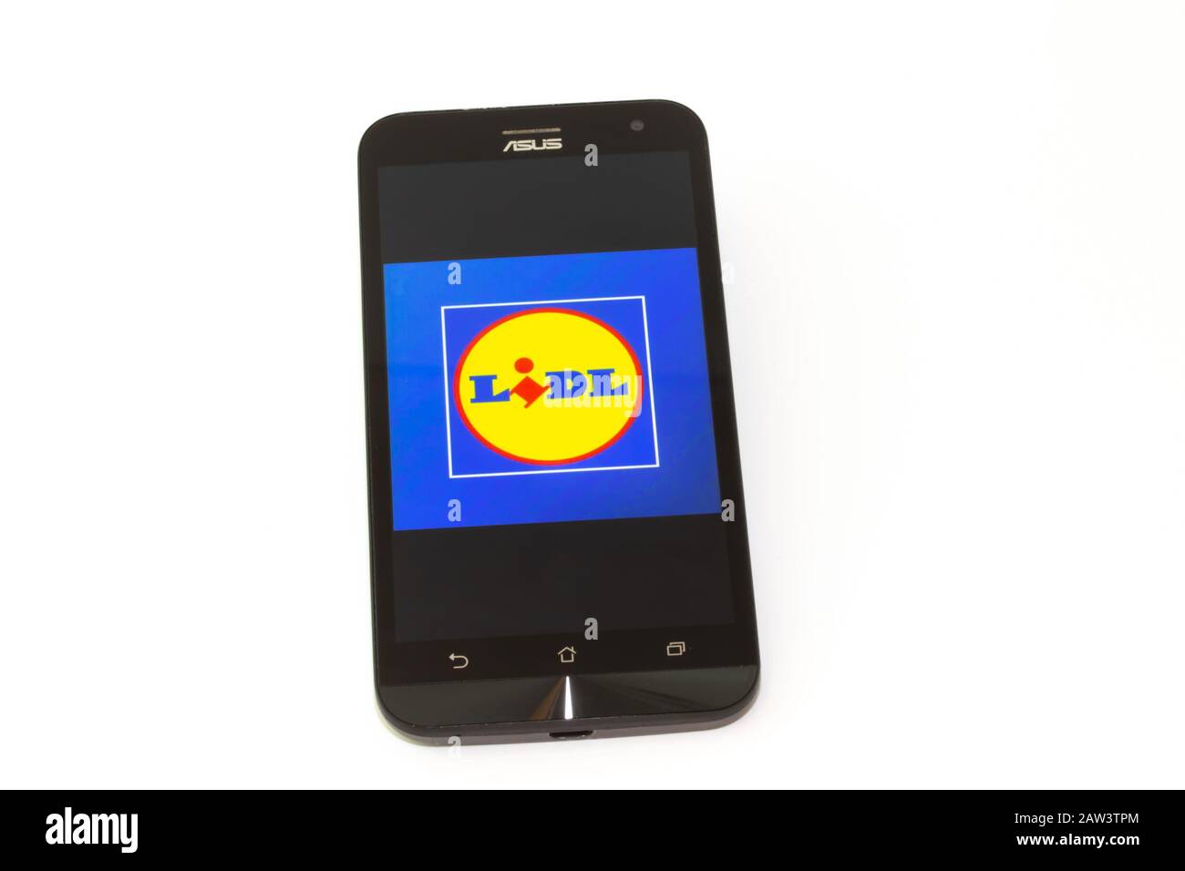 Kouvola, Finlande - 23 janvier 2020: Logo Lidl APP sur l'écran du smartphone Asus Banque D'Images