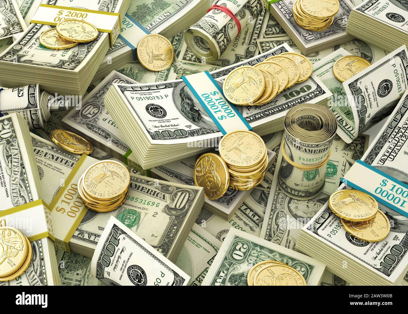 Liasses de billets d'un dollar Banque de photographies et d’images à ...