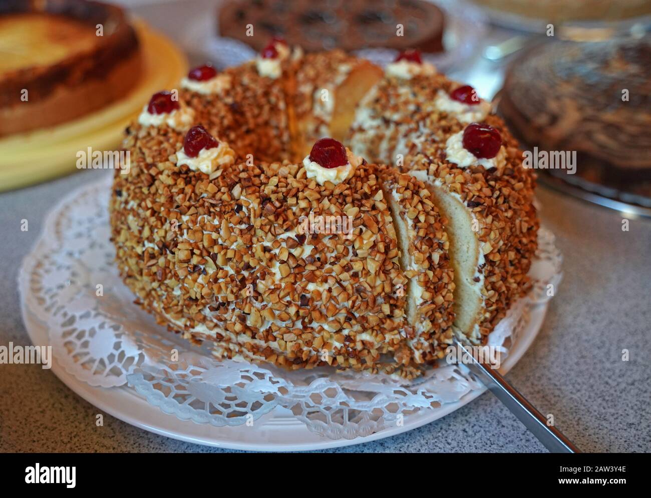 Gâteau Frankfurter Kranz Banque D'Images