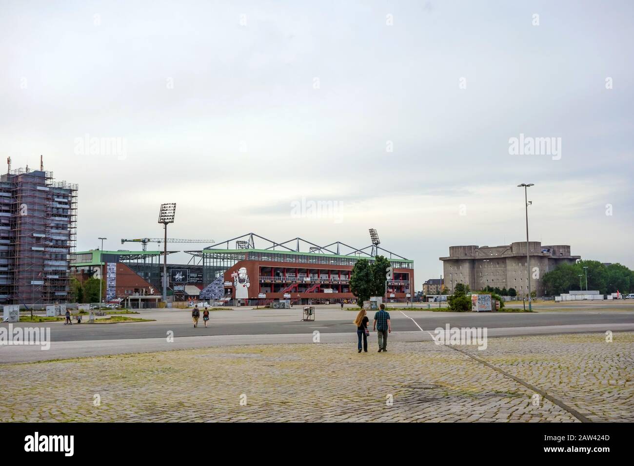 Hambourg, Allemagne - 7 juin 2014 : stade Millerntor, stade de football du Bundesliga Club FC St Pauli. Banque D'Images