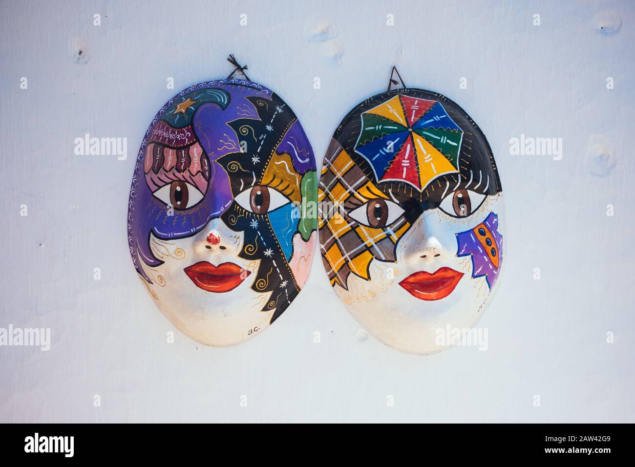 Masques De Carnaval Brésilien Traditionnels À Olinda - Pernambuco Banque D'Images