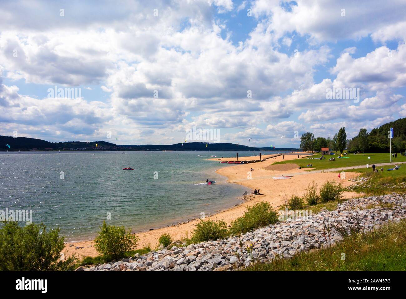 Cerf-volant au Brombachsee, Bavière, Allemagne Banque D'Images