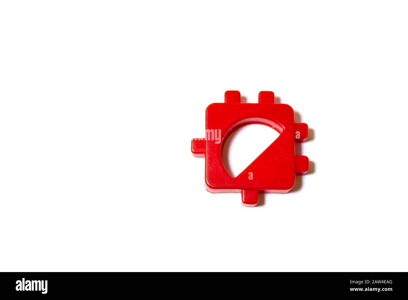 détail puzzle rouge couleur isolée concepts Banque D'Images
