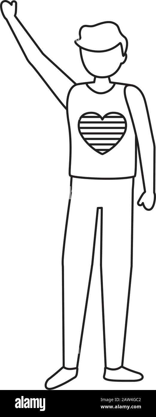 personnage avatar de protestation de l'homme gay Illustration de Vecteur