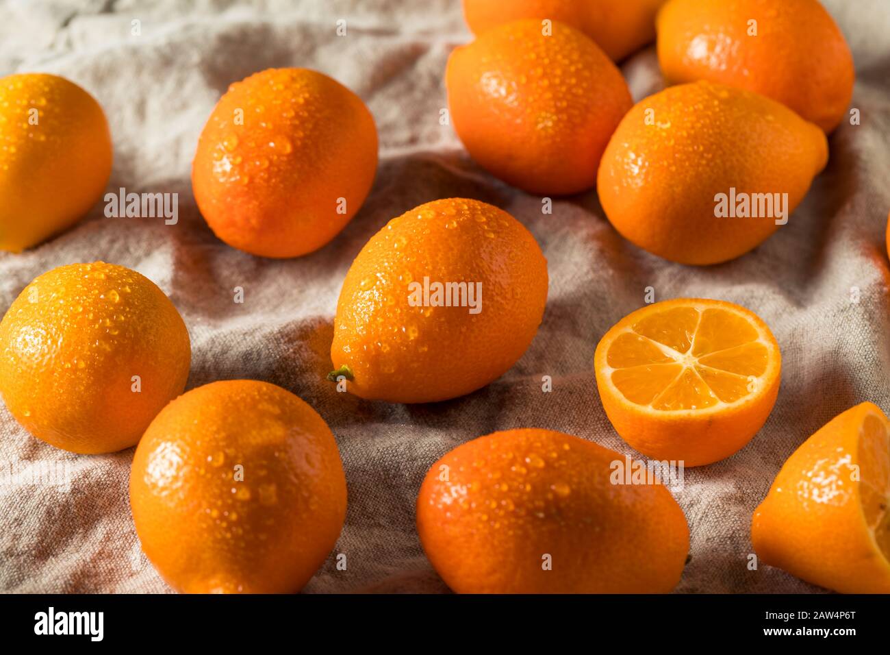 Orange Biologique Brut Kumquat Mandarinquats Prêts À Manger Banque D'Images
