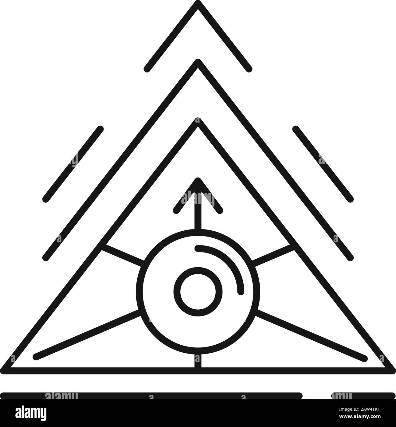 Icône de triangle alchimie. Icône vectorielle de triangle alchimie de contour pour la conception de sites Web isolée sur fond blanc Illustration de Vecteur