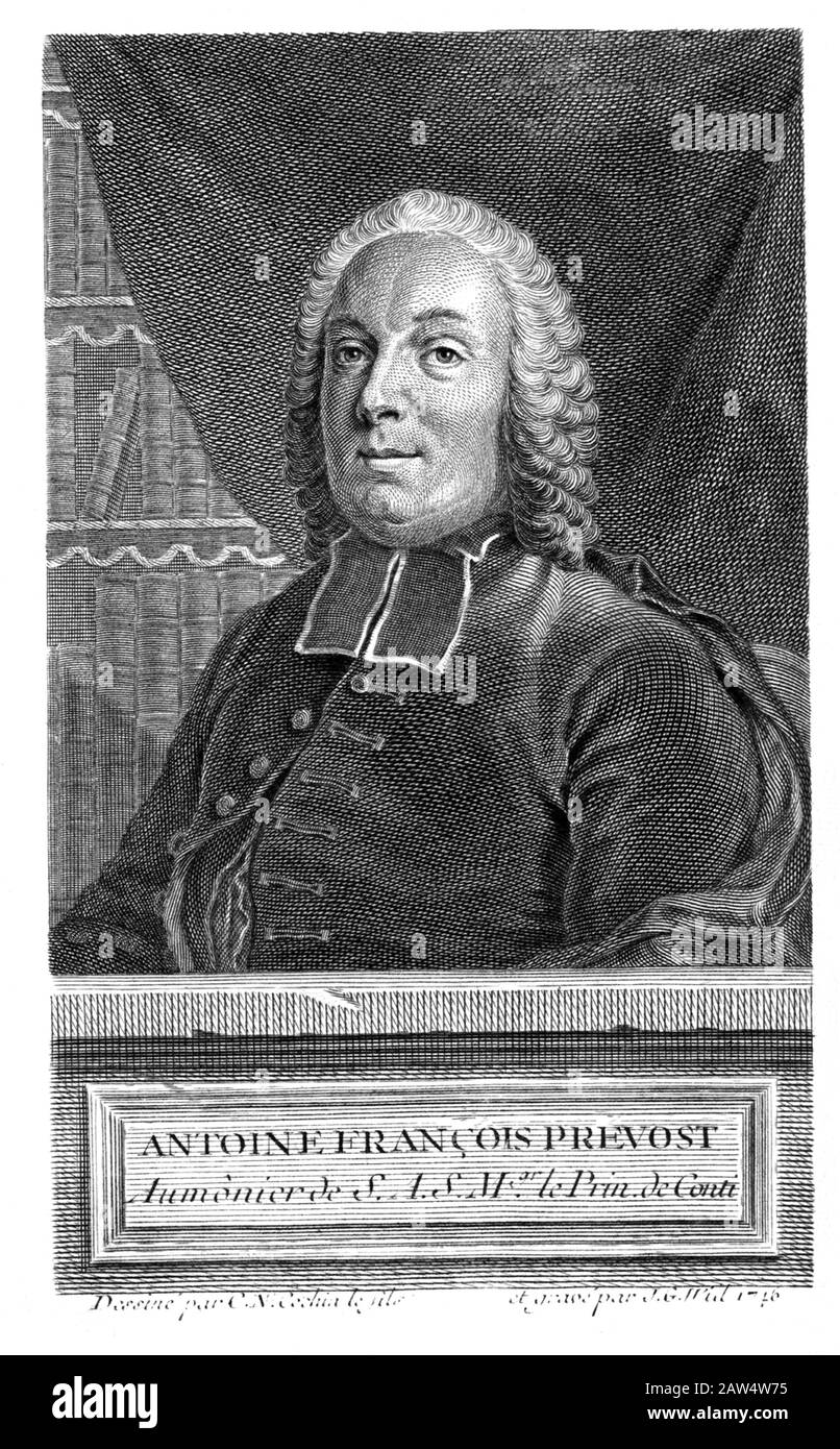 1746 , FRANCE : l'écrivain et romancier français Abbé Antoine François Prevost d'exil ( 1697 – 1763 ). Auteur de célèbre MANON LESCAT ( 1731 ), Banque D'Images
