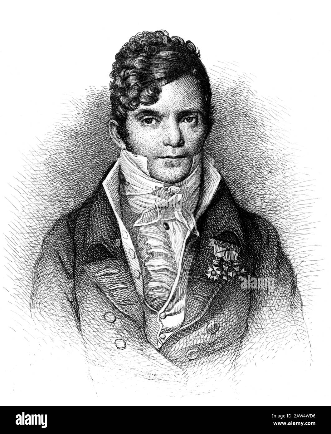 1830 CA , ITALIE : le célèbre compositeur de musique italienne, GASPARE SPONTINI ( 1774 – 1851 ). - COMPOSITORE - OPERA LIRICA - CLASSICA - CLASSIQUE - PORTR Banque D'Images
