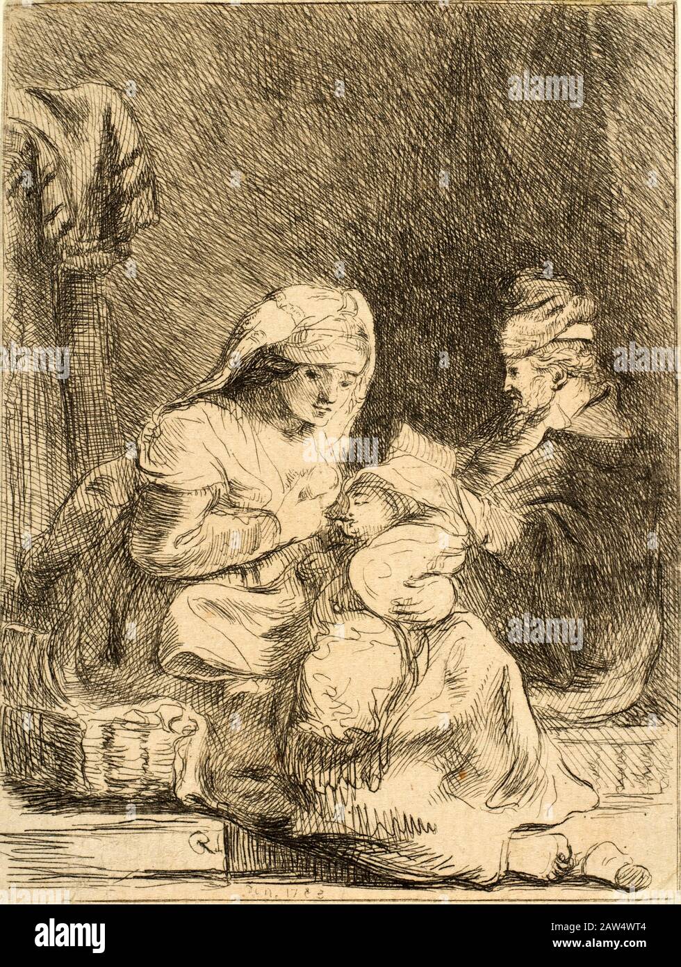 1788, FRANCE : artiste, écrivain, diplomate, auteur et archéologue Dominique VIVANT Baron DENON ( 1747 - 1825 ). Illustration gravée Par Viv Banque D'Images