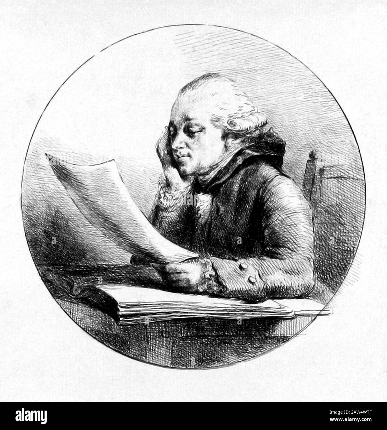 1788 CA , FRANCE : artiste, écrivain, diplomate, auteur et archéologue DOMINIQUE VIVANT Baron DENON ( 1747 - 1825 ). Autoportra gravé Banque D'Images