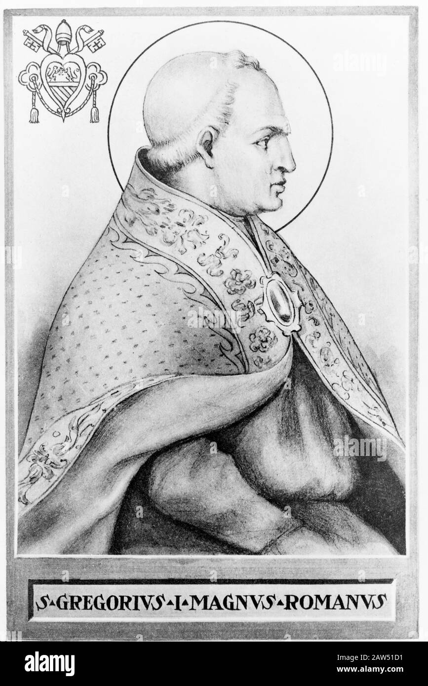 604 A.C. CA , ROMA , ITALIE : le Pape GREGORIO I Magno ( 540 CA – 604 ) . Était le 64ème Pape , de 590 à sa mort . Il succède au pape Pelagius II Banque D'Images