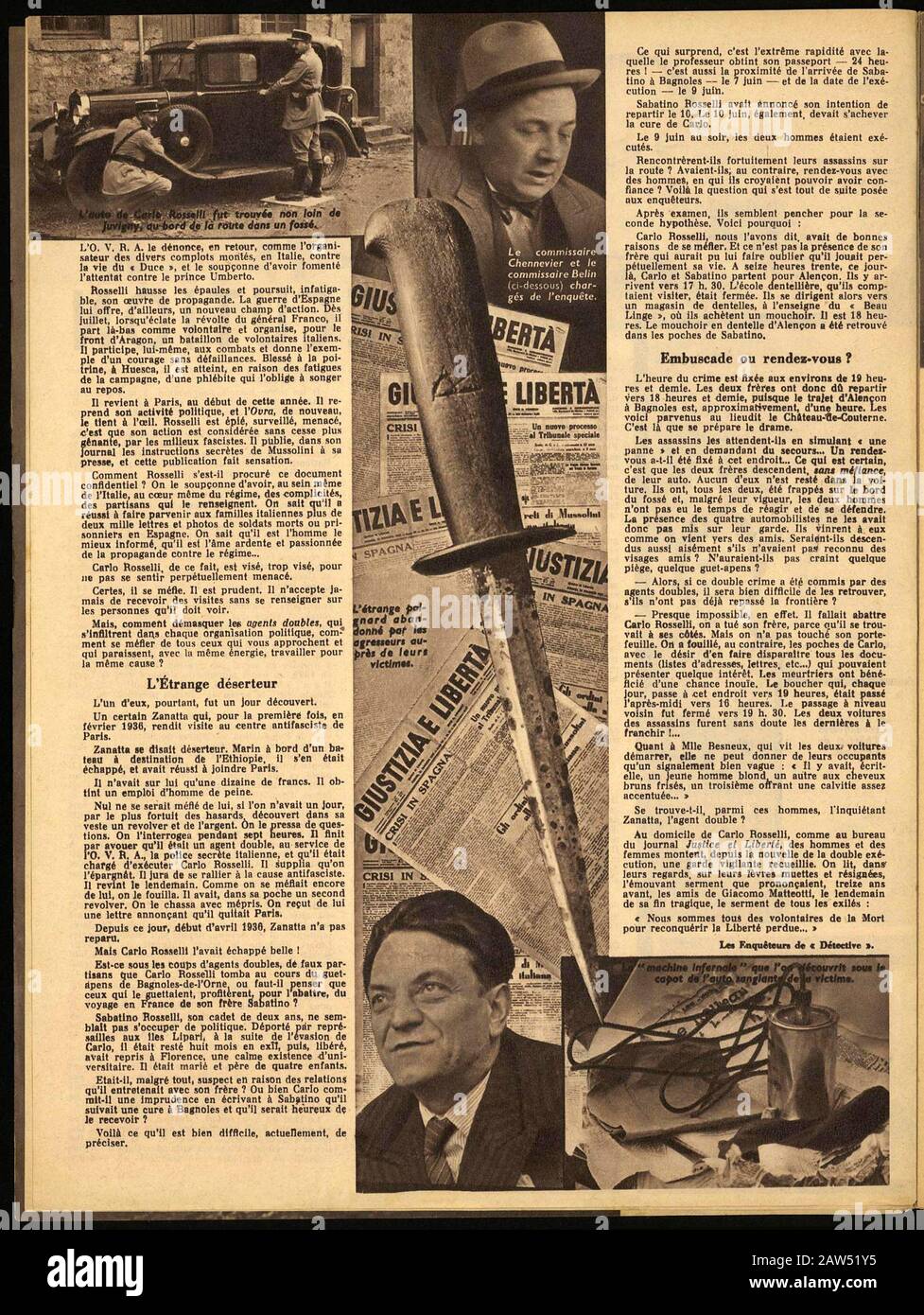 1937 , juin , FRANCE : Les frères anti-fascistes italiens CARLO ROSSELLI ( 1899 - 1937 ) et NELLO ROSSELLI ( 1900 - 1937 ). Carlo était un l politique Banque D'Images
