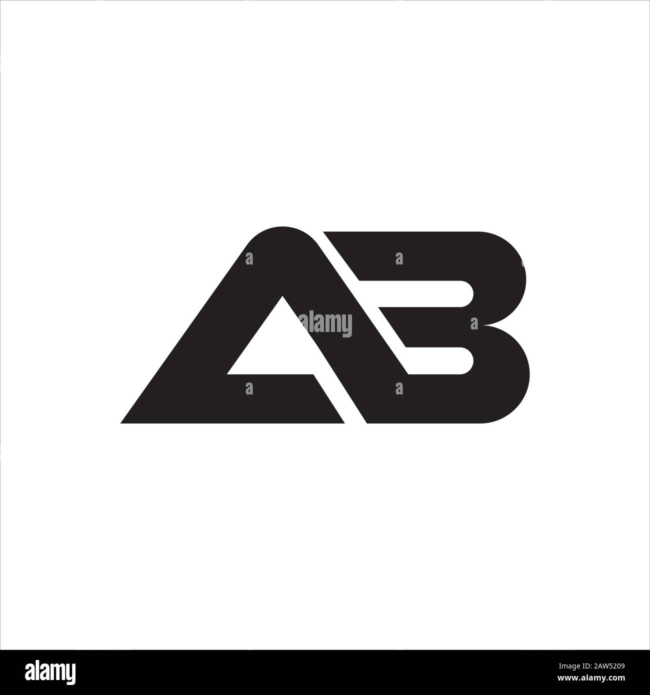 Première lettre ab ou modèle de logo ba Illustration de Vecteur