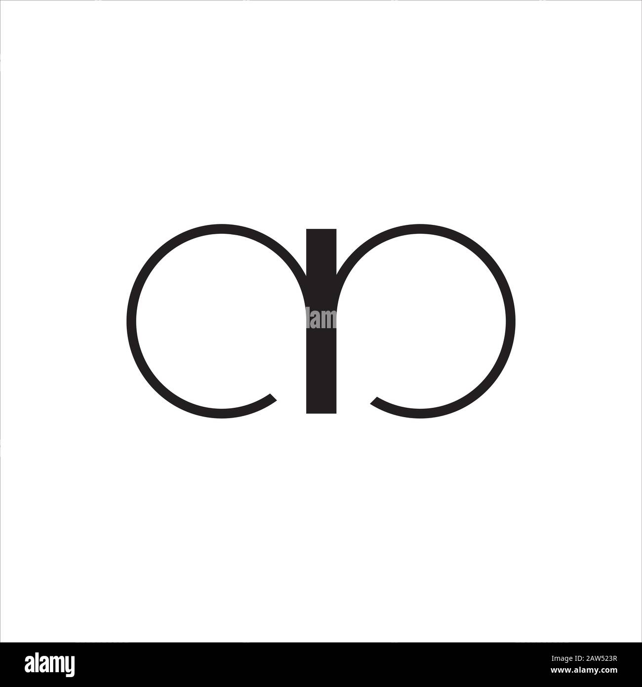 Première lettre ab ou modèle de logo ba Illustration de Vecteur